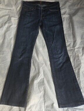 7 For All Mankind Dark Blue Boot Cut Jeans Made In USA Size 28